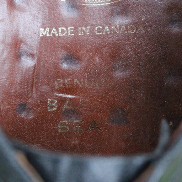 Vtg Dack's Black “Baffin Seal” Leather Derby, Men's 9 F, Made in Canada, GUC - Picture 10 of 13